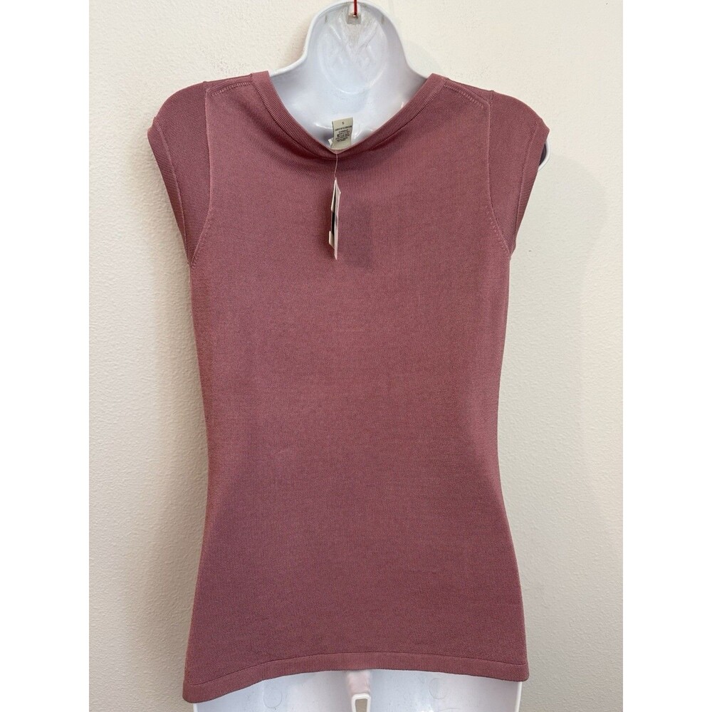 Banana Republic Sleeveless Sweater Top, Size S Liquid Knit Mauve Pink New Office - Picture 3 of 6